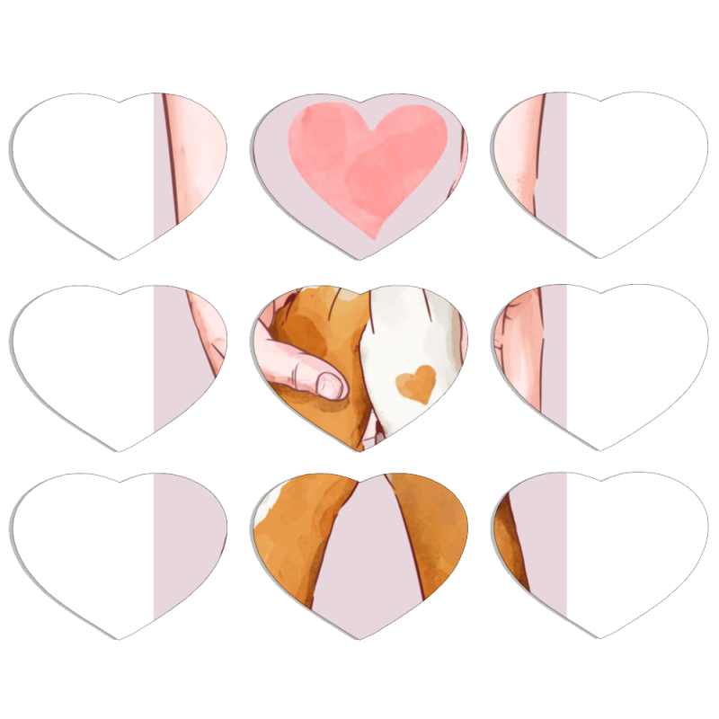 Магнитные фотопазлы Сердце 50 на 50 набор 9 штук 
