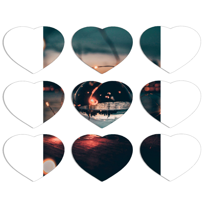 Магнитные фотопазлы Сердце 50 на 50 набор 9 штук 