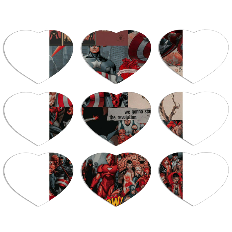 Магнитные фотопазлы Сердце 50 на 50 набор 9 штук Marvel Avengers