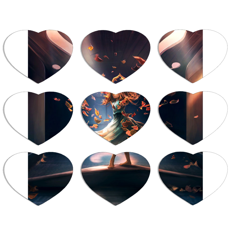 Магнитные фотопазлы Сердце 50 на 50 набор 9 штук 
