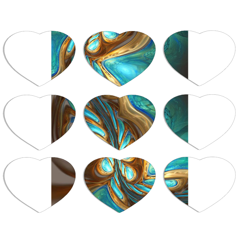 Магнитные фотопазлы Сердце 50 на 50 набор 9 штук 