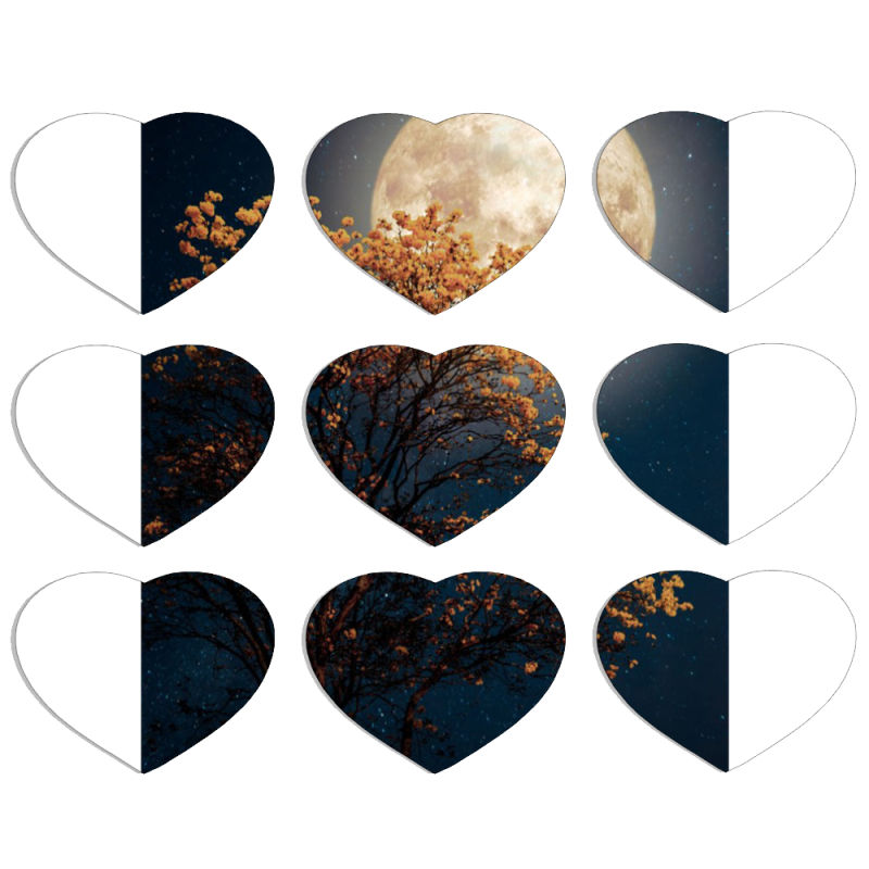 Магнитные фотопазлы Сердце 50 на 50 набор 9 штук 