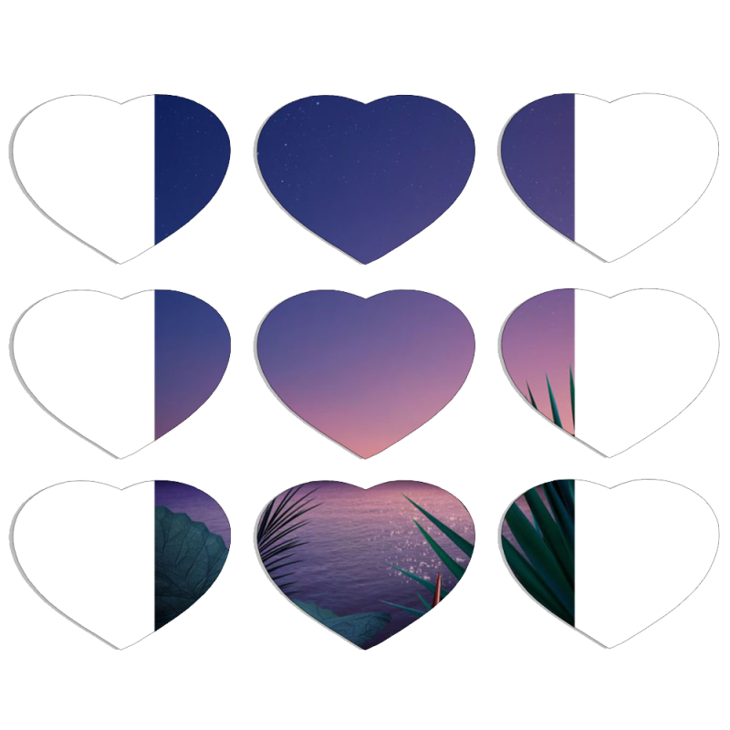 Магнитные фотопазлы Сердце 50 на 50 набор 9 штук 