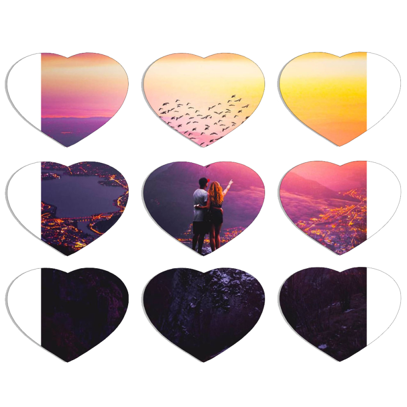 Магнитные фотопазлы Сердце 50 на 50 набор 9 штук 
