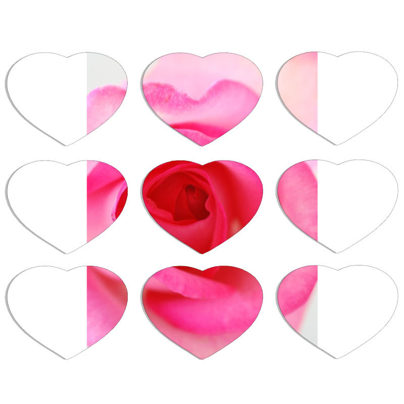 Магнитные фотопазлы Сердце 50 на 50 набор 9 штук 