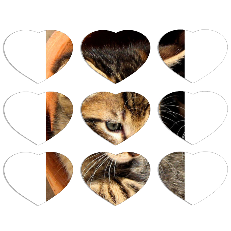 Магнитные фотопазлы Сердце 50 на 50 набор 9 штук 