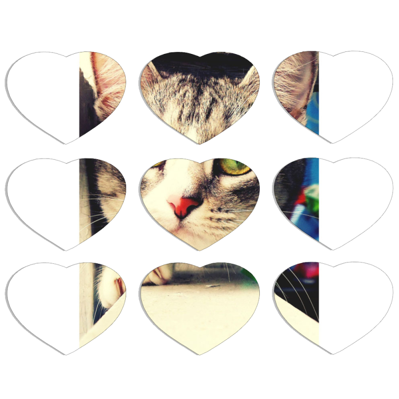 Магнитные фотопазлы Сердце 50 на 50 набор 9 штук 
