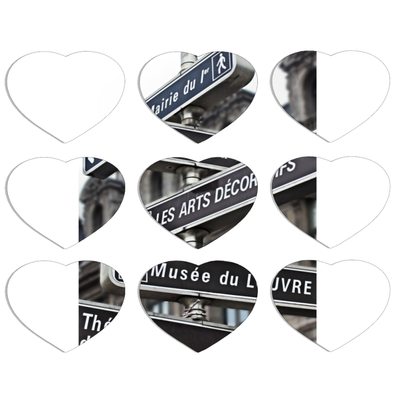 Магнитные фотопазлы Сердце 50 на 50 набор 9 штук 