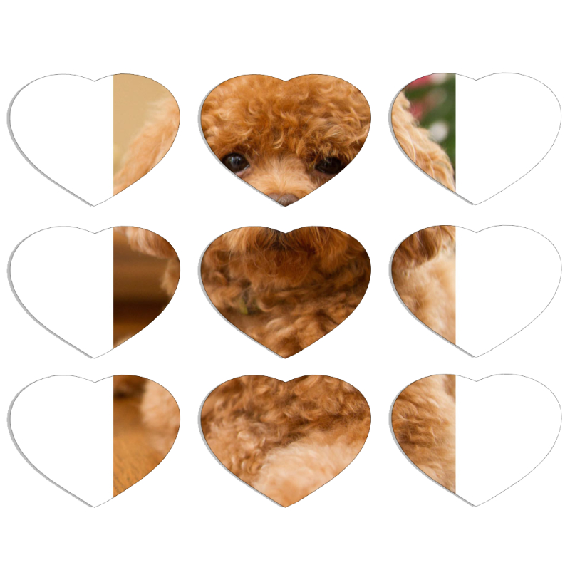 Магнитные фотопазлы Сердце 50 на 50 набор 9 штук 