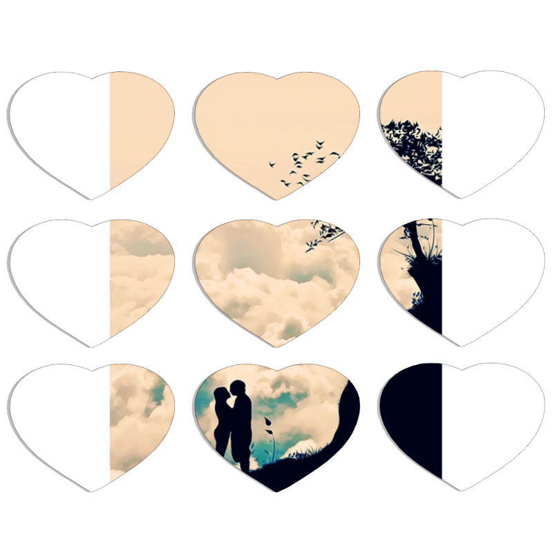 Магнитные фотопазлы Сердце 50 на 50 набор 9 штук 