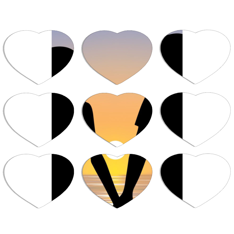 Магнитные фотопазлы Сердце 50 на 50 набор 9 штук 