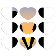 Магнитные фотопазлы Сердце 50 на 50 набор 9 штук 