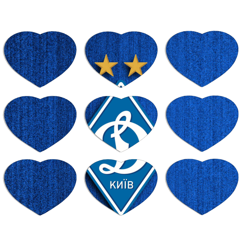 Магнитные фотопазлы Сердце 50 на 50 набор 9 штук Динамо Киев