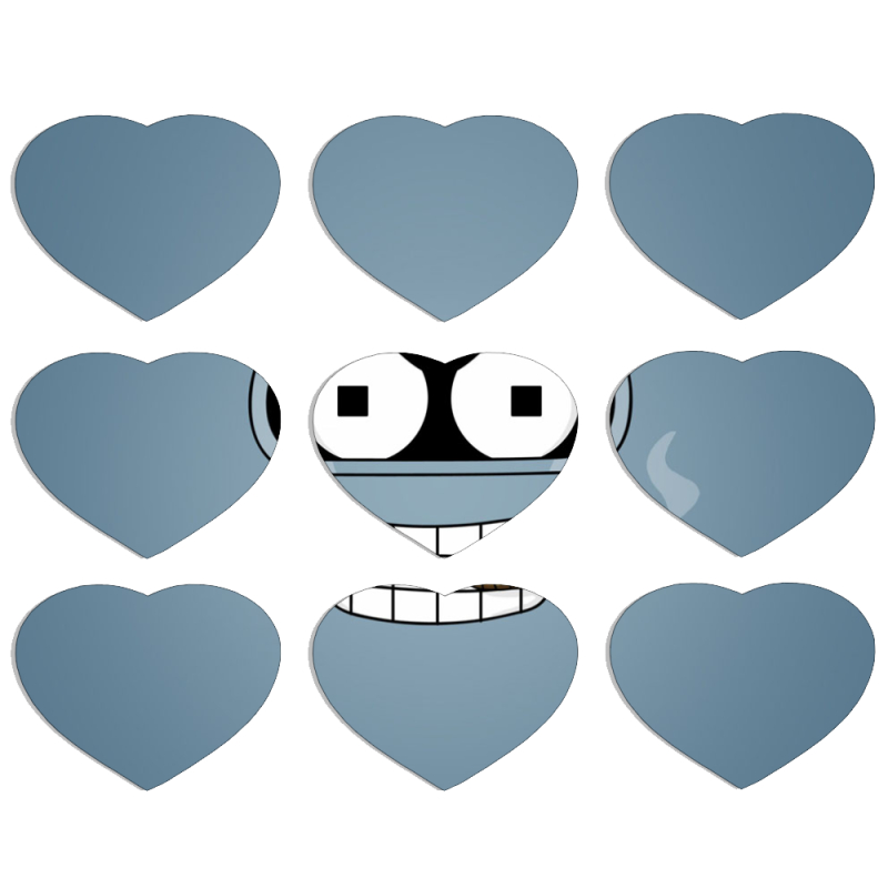 Магнитные фотопазлы Сердце 50 на 50 набор 9 штук 