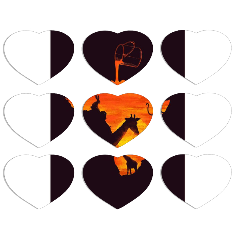 Магнитные фотопазлы Сердце 50 на 50 набор 9 штук 