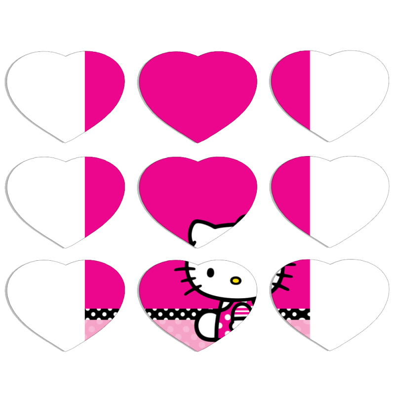 Магнитные фотопазлы Сердце 50 на 50 набор 9 штук 