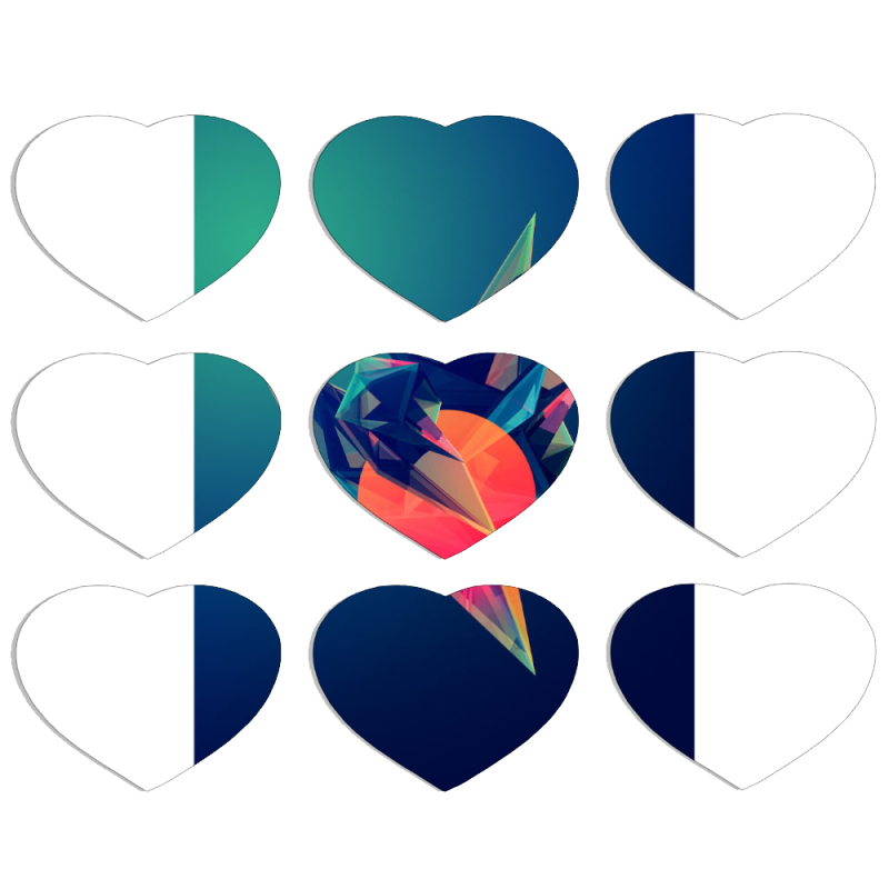 Магнитные фотопазлы Сердце 50 на 50 набор 9 штук 