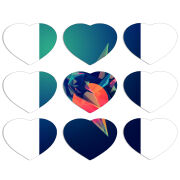 Магнитные фотопазлы Сердце 50 на 50 набор 9 штук 