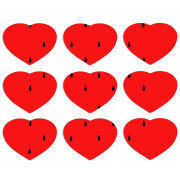 Магнитные фотопазлы Сердце 50 на 50 набор 9 штук 