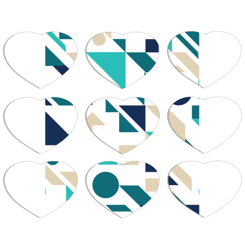 Магнитные фотопазлы Сердце 50 на 50 набор 9 штук 