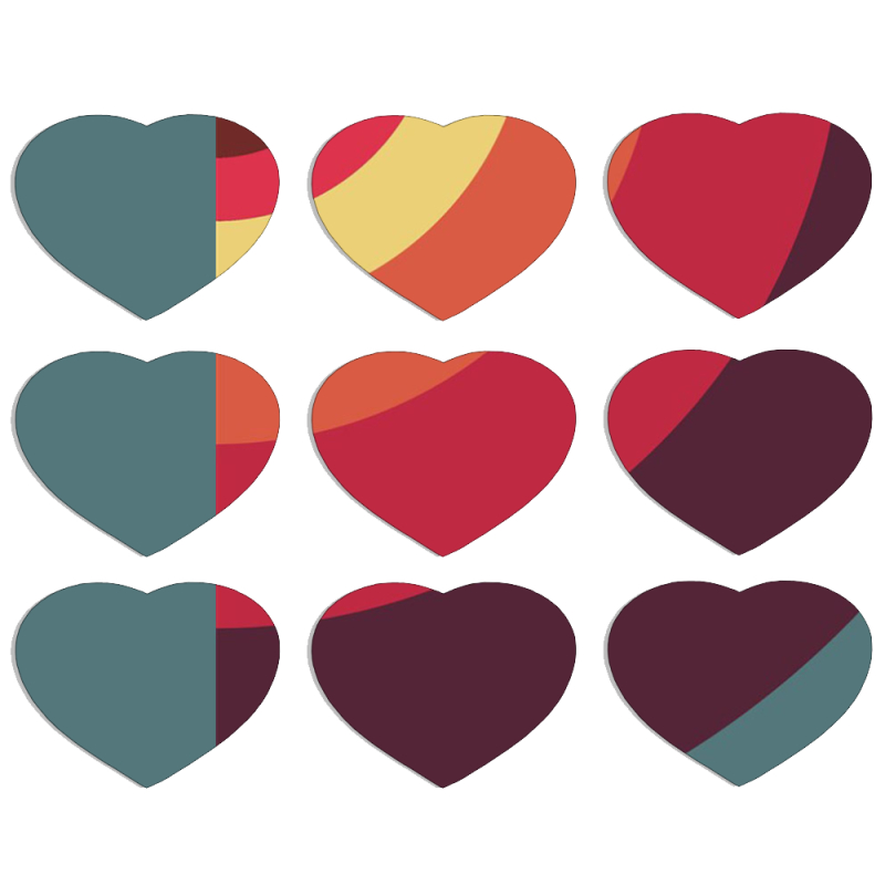 Магнитные фотопазлы Сердце 50 на 50 набор 9 штук 