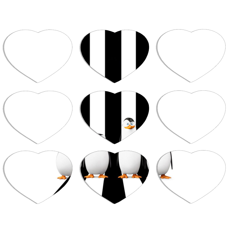 Магнитные фотопазлы Сердце 50 на 50 набор 9 штук 