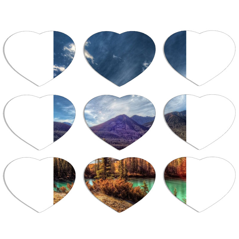 Магнитные фотопазлы Сердце 50 на 50 набор 9 штук 