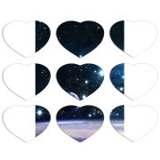 Магнитные фотопазлы Сердце 50 на 50 набор 9 штук Space Landscape