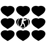 Магнитные фотопазлы Сердце 50 на 50 набор 9 штук 