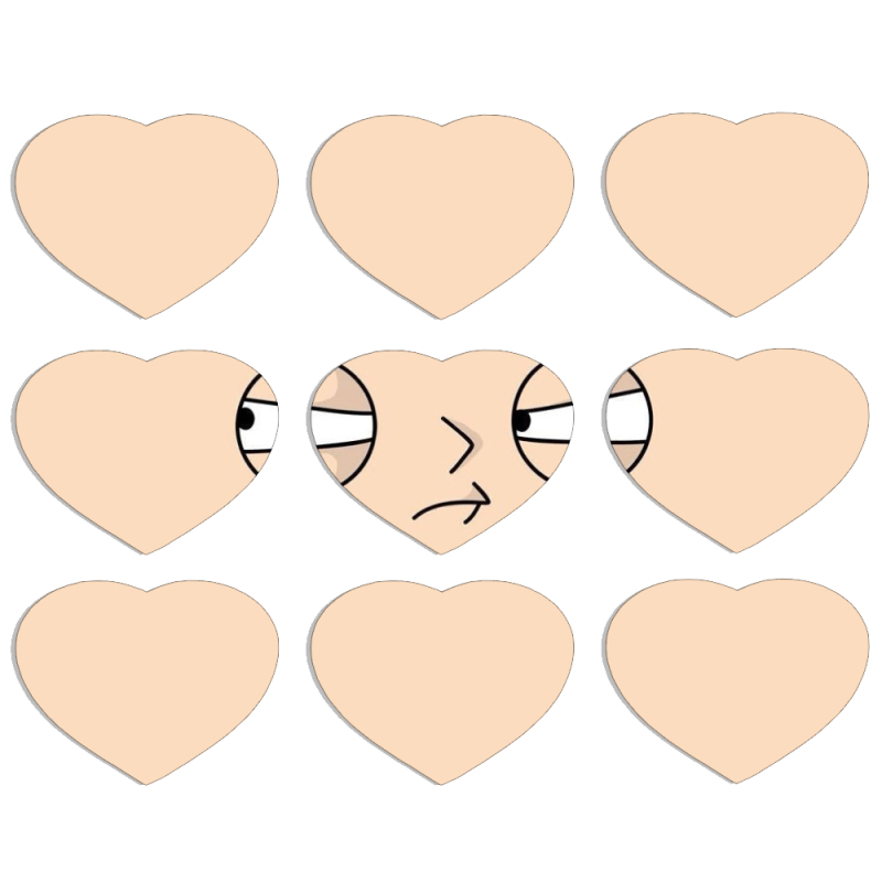 Магнитные фотопазлы Сердце 50 на 50 набор 9 штук 