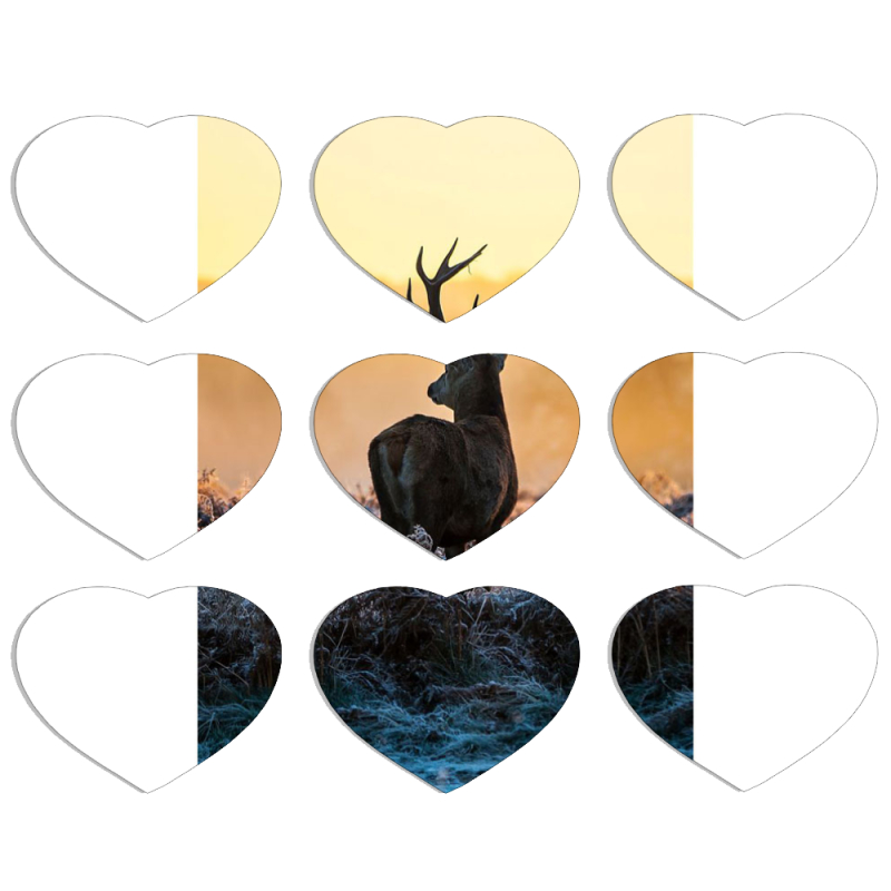 Магнитные фотопазлы Сердце 50 на 50 набор 9 штук 