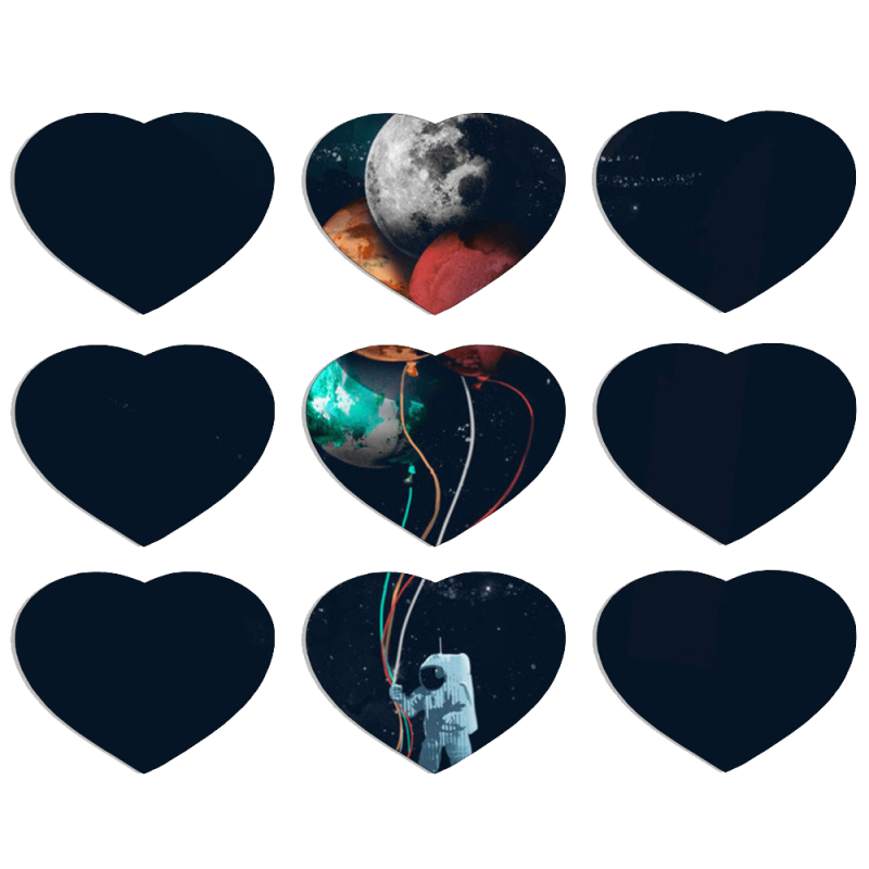Магнитные фотопазлы Сердце 50 на 50 набор 9 штук 
