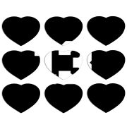 Магнитные фотопазлы Сердце 50 на 50 набор 9 штук 13