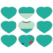 Магнитные фотопазлы Сердце 50 на 50 набор 9 штук 