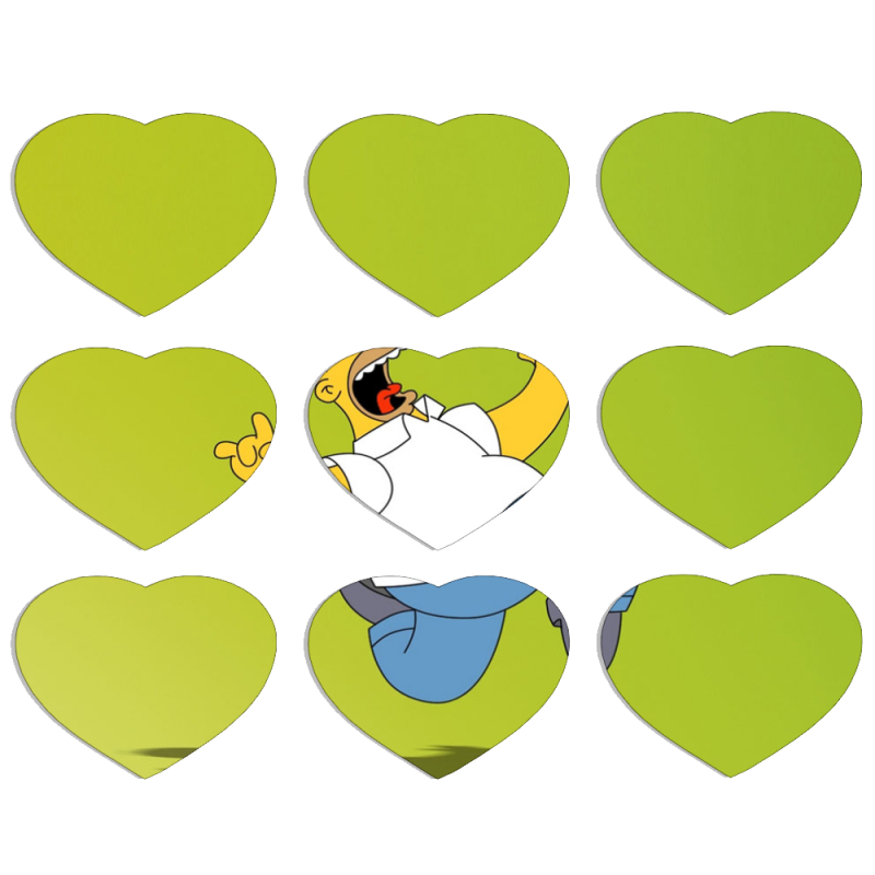 Магнитные фотопазлы Сердце 50 на 50 набор 9 штук 