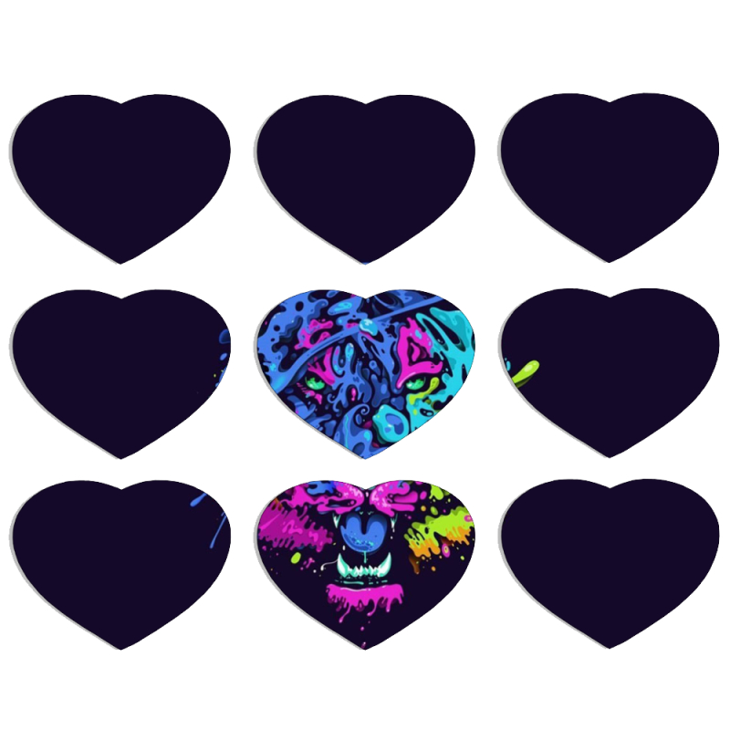 Магнитные фотопазлы Сердце 50 на 50 набор 9 штук 