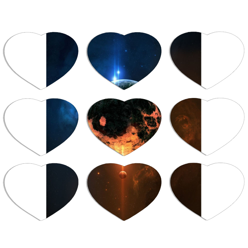 Магнитные фотопазлы Сердце 50 на 50 набор 9 штук 