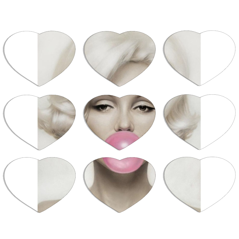 Магнитные фотопазлы Сердце 50 на 50 набор 9 штук Marilyn Monroe Bubble Gum