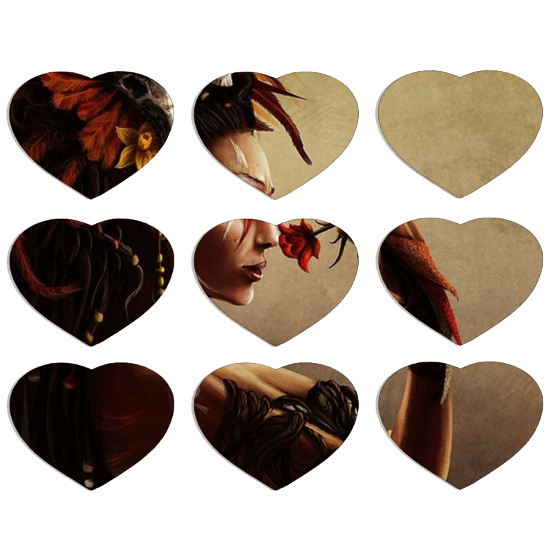 Магнитные фотопазлы Сердце 50 на 50 набор 9 штук 