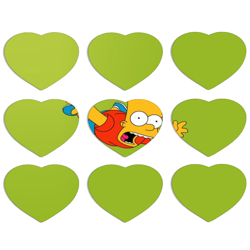 Магнитные фотопазлы Сердце 50 на 50 набор 9 штук 