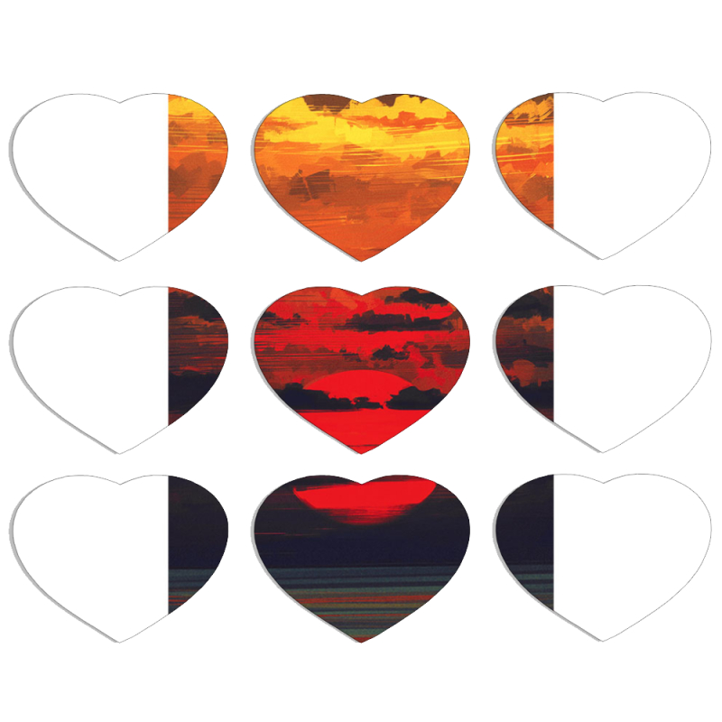 Магнитные фотопазлы Сердце 50 на 50 набор 9 штук Calm Before the Storm