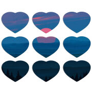 Магнитные фотопазлы Сердце 50 на 50 набор 9 штук Cold Red Light