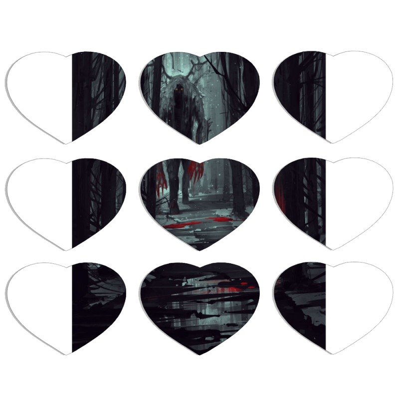 Магнитные фотопазлы Сердце 50 на 50 набор 9 штук Forest and Beast