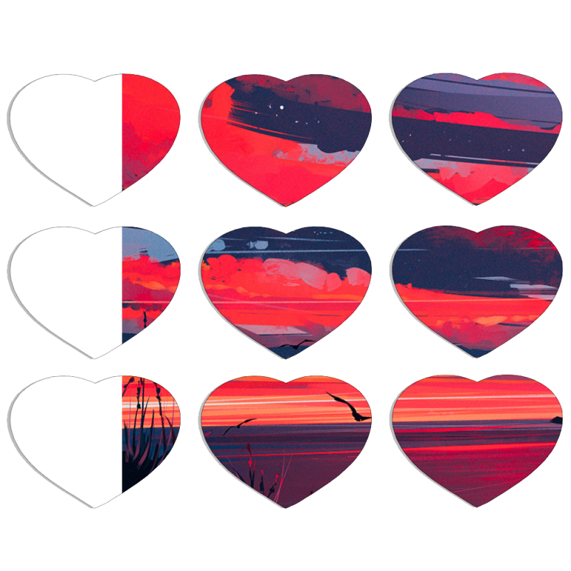 Магнитные фотопазлы Сердце 50 на 50 набор 9 штук Heaven a