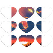 Магнитные фотопазлы Сердце 50 на 50 набор 9 штук Twilight