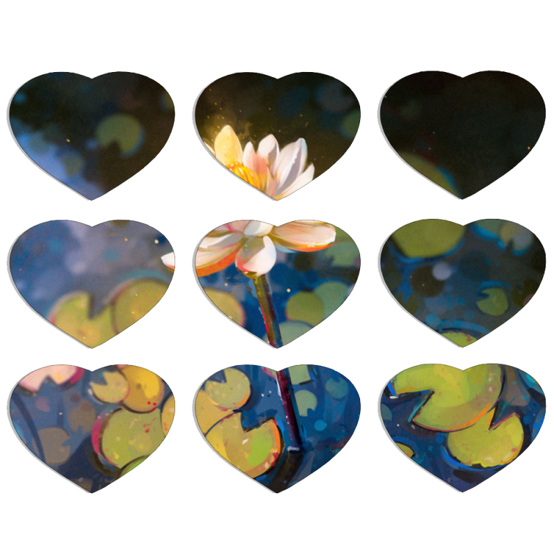 Магнитные фотопазлы Сердце 50 на 50 набор 9 штук Waterlily