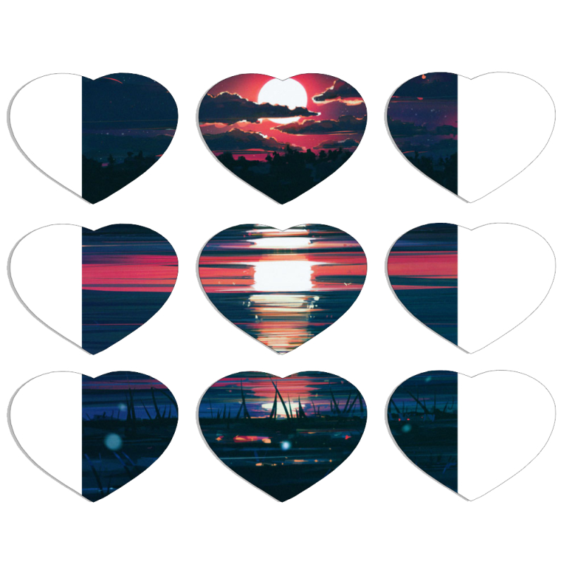 Магнитные фотопазлы Сердце 50 на 50 набор 9 штук Midnight
