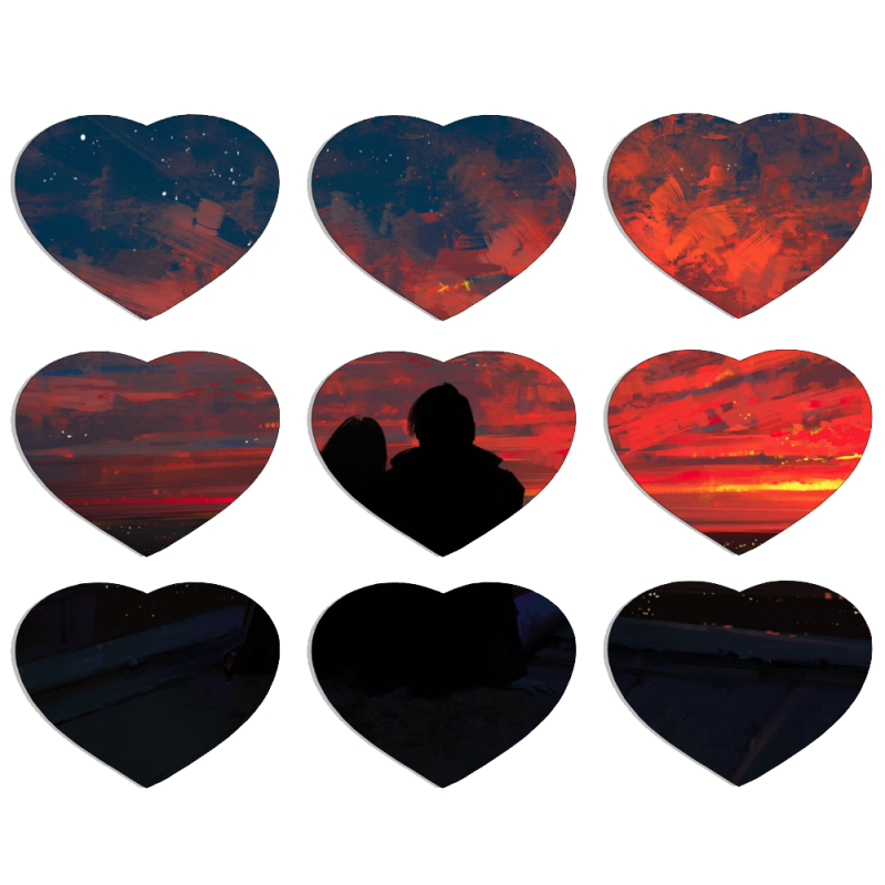 Магнитные фотопазлы Сердце 50 на 50 набор 9 штук the Secret Place