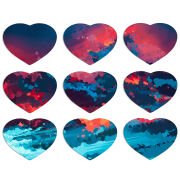 Магнитные фотопазлы Сердце 50 на 50 набор 9 штук Thunderclouds