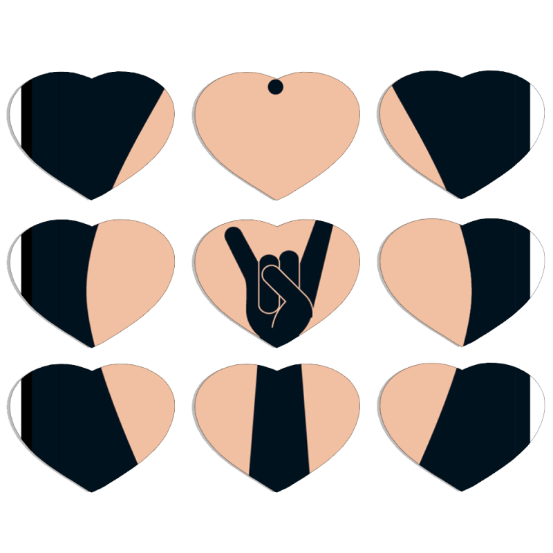 Магнитные фотопазлы Сердце 50 на 50 набор 9 штук 